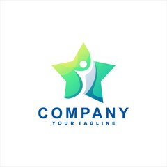 Obraz premium star gradient color logo design