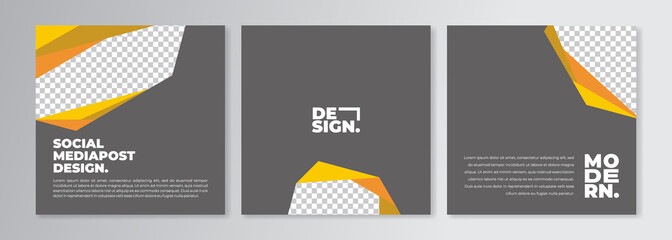 set of social media post design template