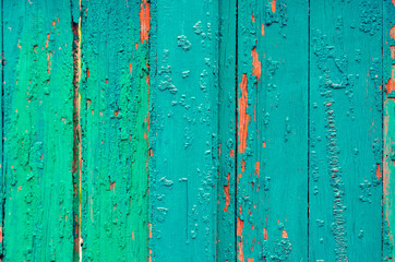 An old green-painted wooden board