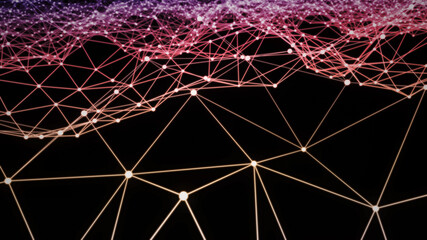 パーティクル、ワイヤーフレームの波