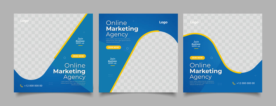 Digital business marketing banner for social media post template 