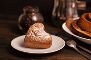 heart-shaped cookies dessert sweets coffee meal breakfast