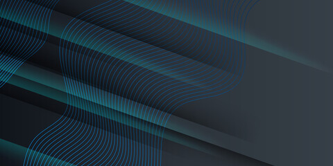  Abstract black vector background with green blue stripes
