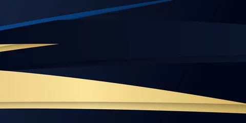 Abstrakte Schablone blau gold schwarz geometrischer diagonaler Hintergrund mit goldener Linie. Luxus-Stil. Abstraktes polygonales Muster Luxus dunkelblau mit Gold © Salman