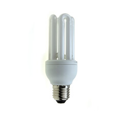 White Light bulb in chopsticks style on white background