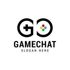 Letter G C Vector stylized line art logo of gamepad. Gaming concept. Game company logo © Adiher