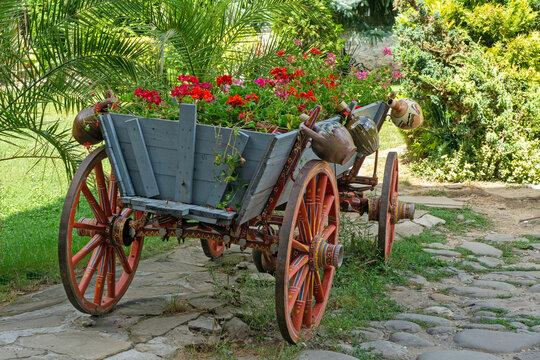 Ox Cart with Flowers