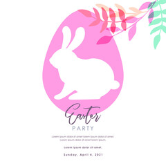 Easter. Spring time. Trendy art template suitable for social media posts, mobile apps, banners design. Vector fashion background. Leaves and abstraction. Spring holidays.