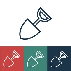 Linear vector icon with shovel