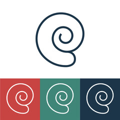 Linear vector icon with snail shell