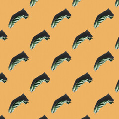 Patterns on an orange background. Dry leaf .