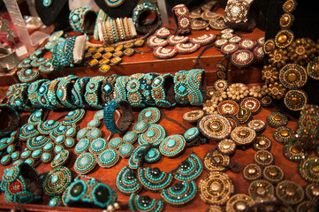 Costume jewelery for sale at the flea market