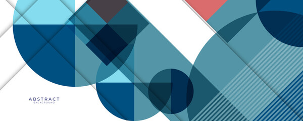 Fototapeta premium Vector circular abstract background, circles geometric shapes. Blue modern geometrical abstract background. Modern geometrical abstract background - circles. Business or technology presentation design