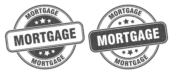 mortgage stamp. mortgage label. round grunge sign