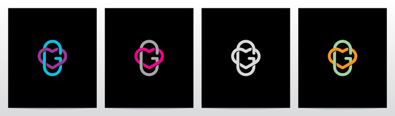 Outline Of Heart Entangled On Letter Logo Design G