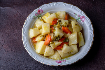 Turkish olive oil foods; celery (Turkish name; Zeytinyagli kereviz)