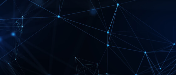 Abstract futuristic - technology with polygonal shapes on dark blue background. Design digital technology concept. 3d illustration.