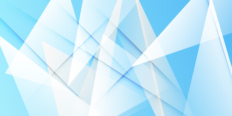 Abstract blue white geometric background with transparent triangles. Vector illustration. Brochure design 5 Background