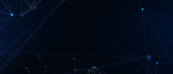 Abstract futuristic - technology with polygonal shapes on dark blue background. Design digital technology concept. 3d illustration.