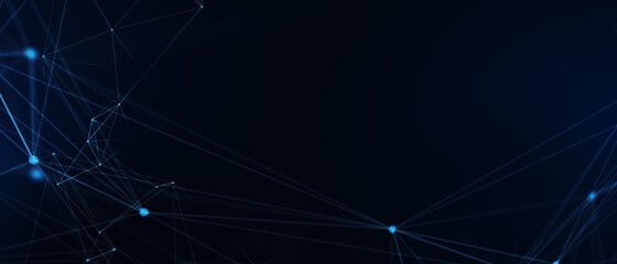 Abstract futuristic - technology with polygonal shapes on dark blue background. Design digital technology concept. 3d illustration.