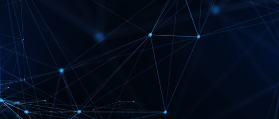 Fototapeta na wymiar Abstract futuristic - technology with polygonal shapes on dark blue background. Design digital technology concept. 3d illustration.
