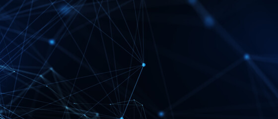 Abstract futuristic - technology with polygonal shapes on dark blue background. Design digital technology concept. 3d illustration.