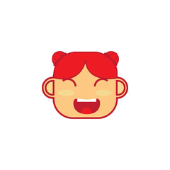 cartoon chinese new year facial expression vector logo