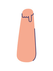 isolated arm over a white background