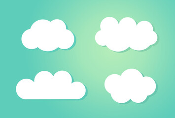 Clouds over blue sky. White clouds background. Vector illustration.