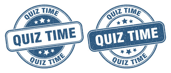 quiz time stamp. quiz time label. round grunge sign
