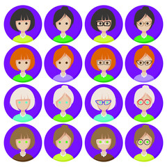 face avatar icon illustration mood style vector