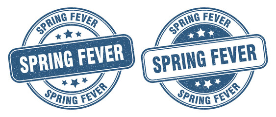 spring fever stamp. spring fever label. round grunge sign