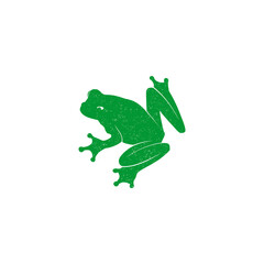 Cute Green Frog Cartoon Character Isolated on White Background