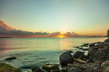 sunset over the sea