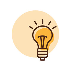Idea, Lightbulb vector icon. Business sign