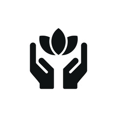 Fototapeta na wymiar Simple hands and leaves icon design vector. Growth financial design. Save ecology illustration
