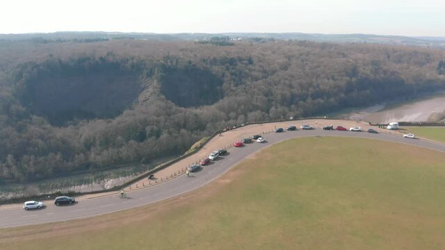 Aerial drone view of Clifton Down & Avon Gorge, Bristol UK