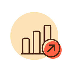 Growth graph outline icon. Finances sign