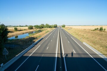 Etreillers France - 31 July 2020 - Motorway A29 near Saint-Quentin in France