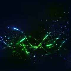 Vector background with particle wave. Energy abstract background, wallpaper. 