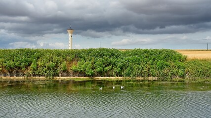 Seraucourt-Le-Grand France - 26 July 2020 - Canal de St Quentin in Seraucourt Le Grand