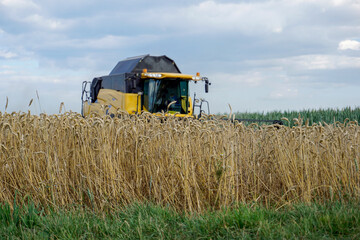 Harvester in field 