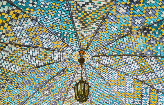The ceiling of Karim Khani Nook, Golestan, Tehran, Iran