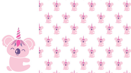 Obraz na płótnie Canvas Pink koala cute unicorn background