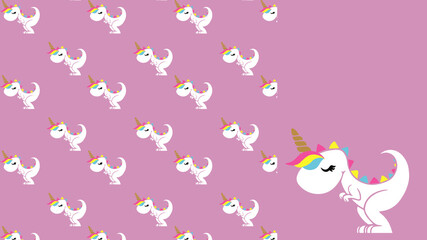 trex unicorn cute seamless pattern