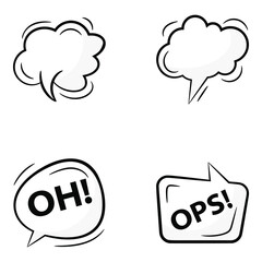  Pack of Speech Bubbles Linear Icons 