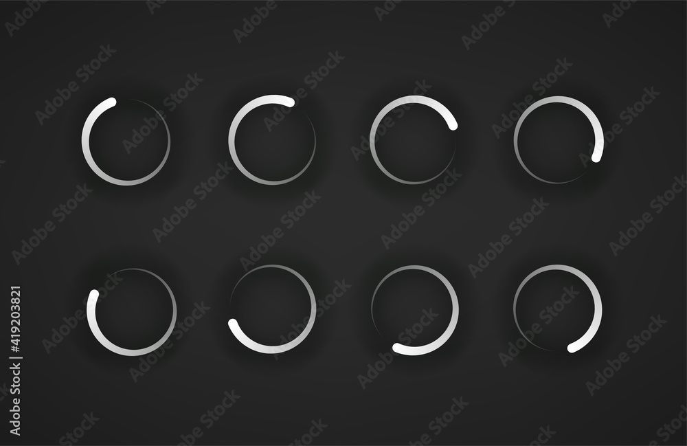 Poster Web and mobile app preloader template isolated on dark background