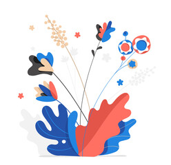 Elementi decorativi, floreali di piante, foglie, fiori © Hurca!