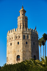Fototapeta na wymiar Torre del Oro (Golden Tower), Sevilla, Andalusia, Spain, Europe.