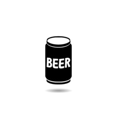 Can of beer icon with shadow